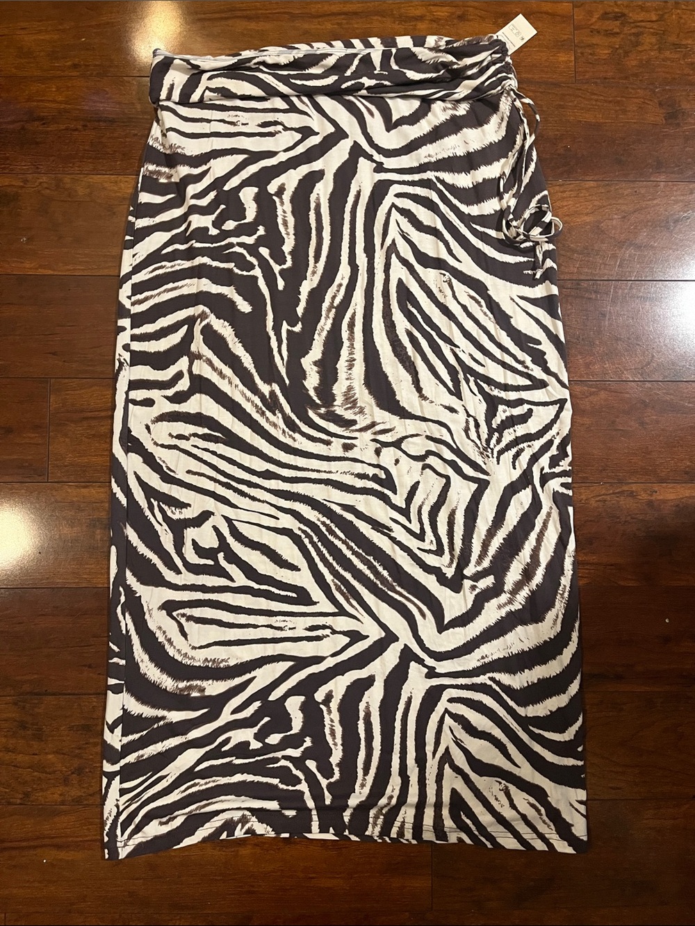 No Boundaries Black & White Zebra-Print Maxi Skirt